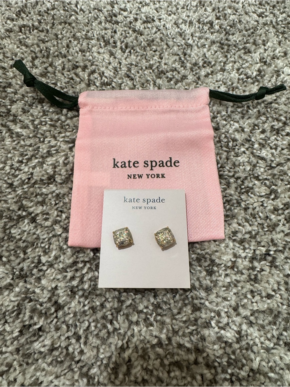 kate spade New York Glitter Square Stud Earrings
